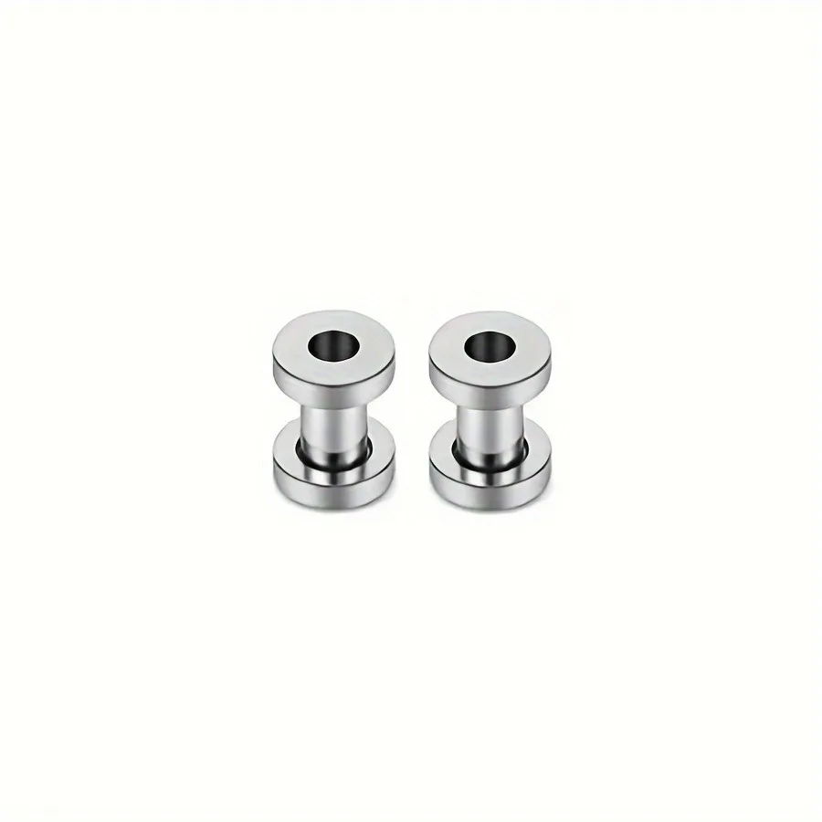 2 stuks 1,2-20 mm roestvrijstalen katrol oor expander voor mannen, dubbel uitlopende tunnel oorbellen, body piercing sieraden unisex