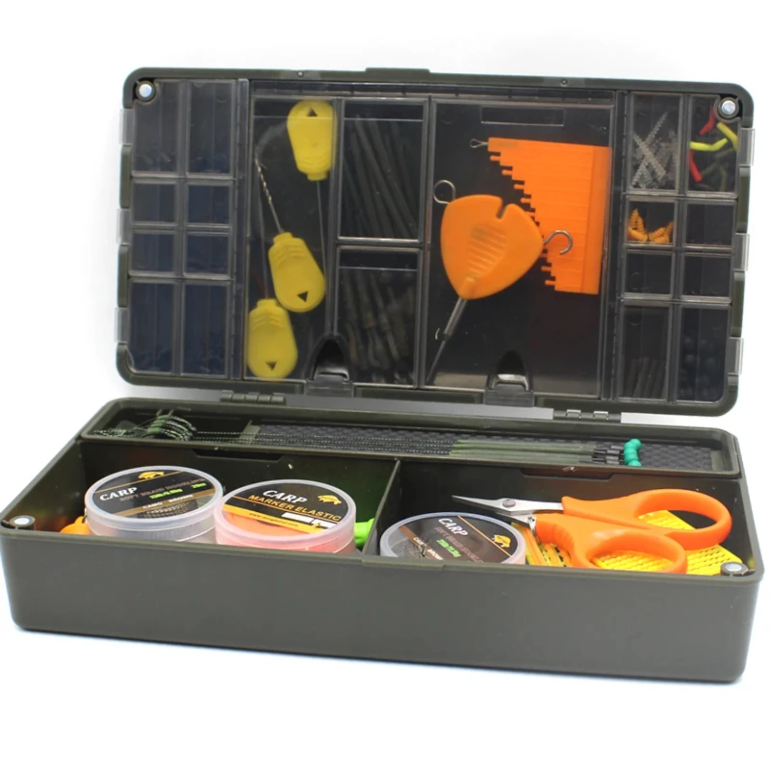 Ultimate High-Quality Complete Carp Fishing Tackle Box Set - Premium Accessories for Hair Rig, Ronnie Rig, and Zig Rig Included 