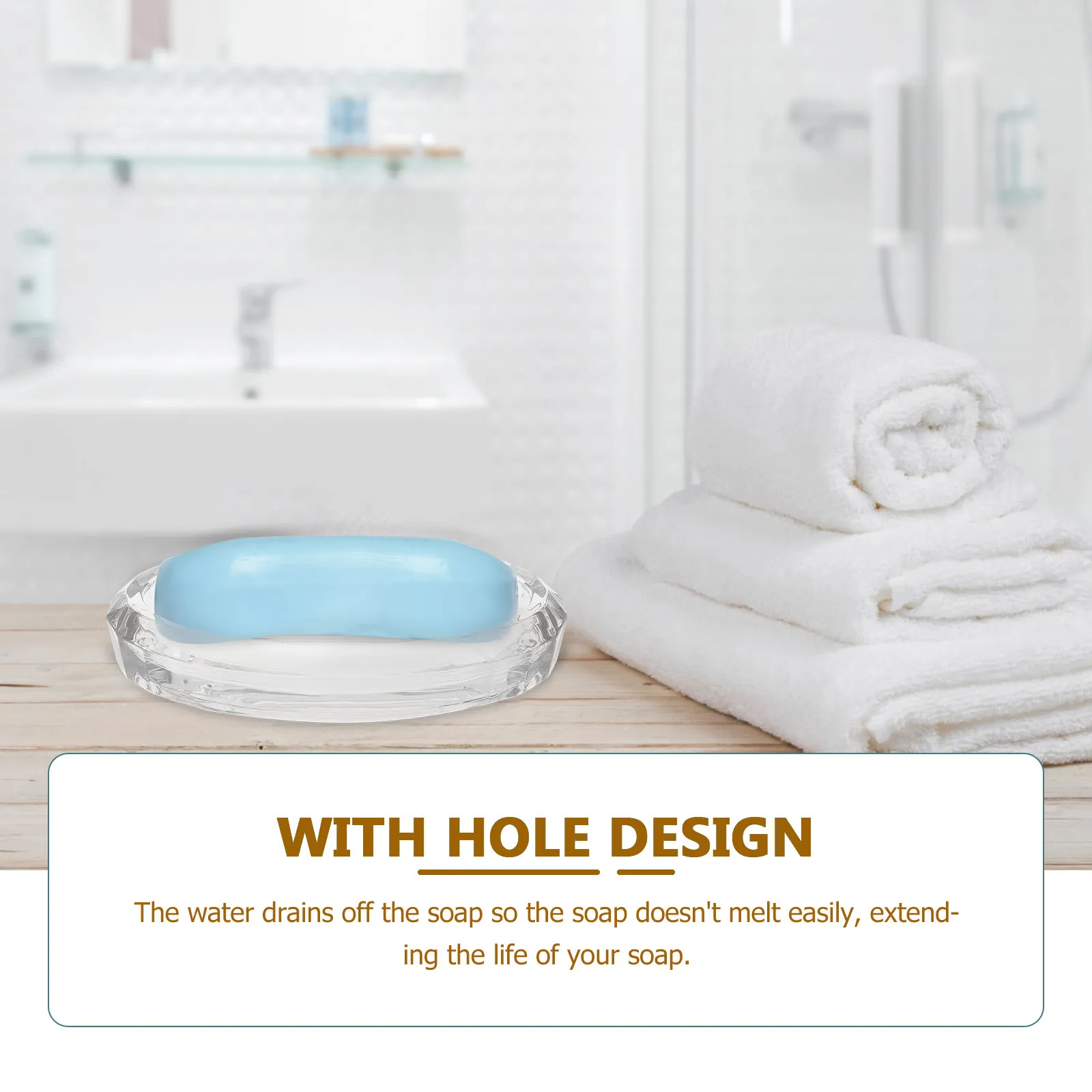 

1Pcs Practical Glass Soap Box Oval Shape for Bathroom Countertop Kitchen Extend Soap Life Decor Bathroom Accrssoreies