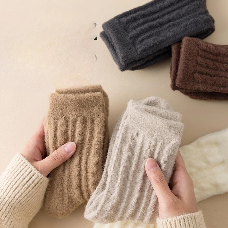 1/6 أزواج من الجوارب النسائية السميكة متعددة الاستخدامات للخريف والشتاء جوارب أنبوبية متوسطة غير رسمية مريحة للنوم جوارب أنبوبية طويلة