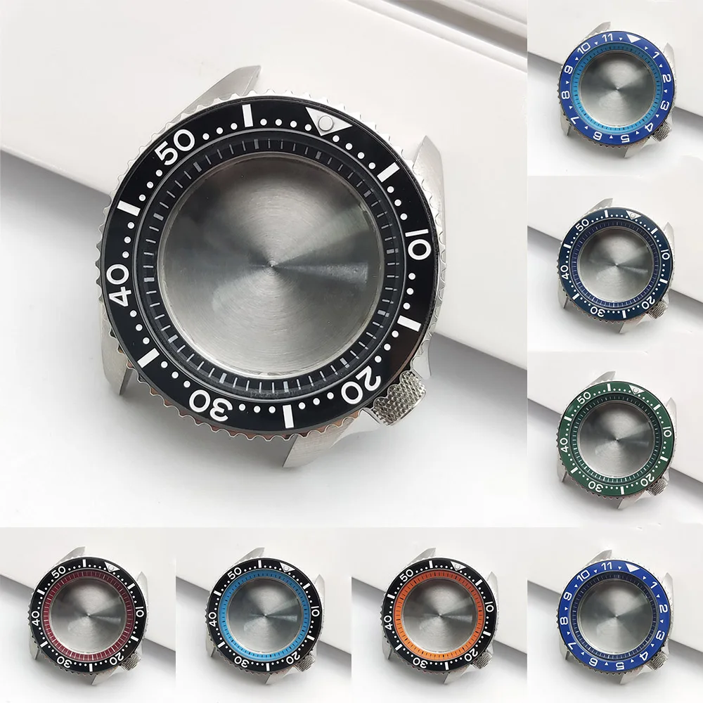 

SKX007 Case 42.5 mm steel case 120 clicks rotating ceramic bezel Sapphire crystal 5 bar For Seiko NH35/36 movement