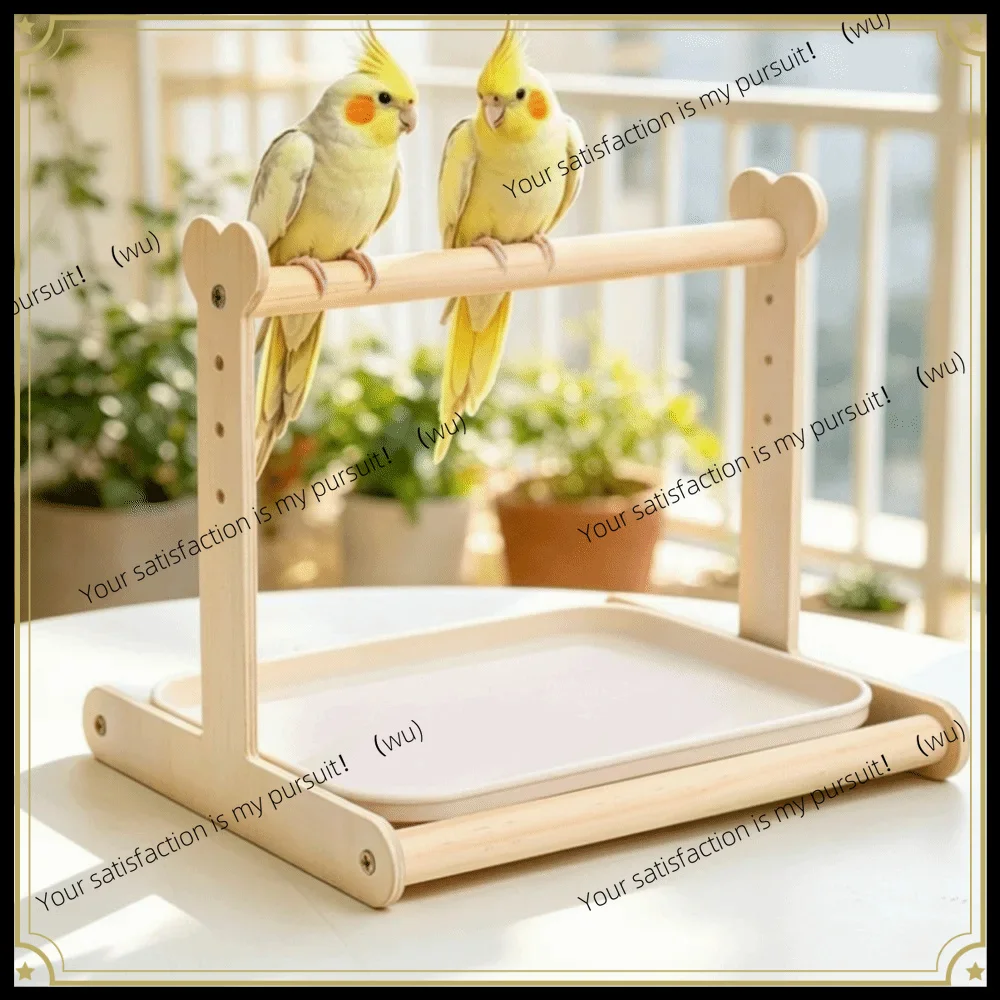 ZOCI-Creative Parrot Potty Training Platform Anti-Splash Design Interactive Parrot Desktop Stand Detachable Tray Sturdy