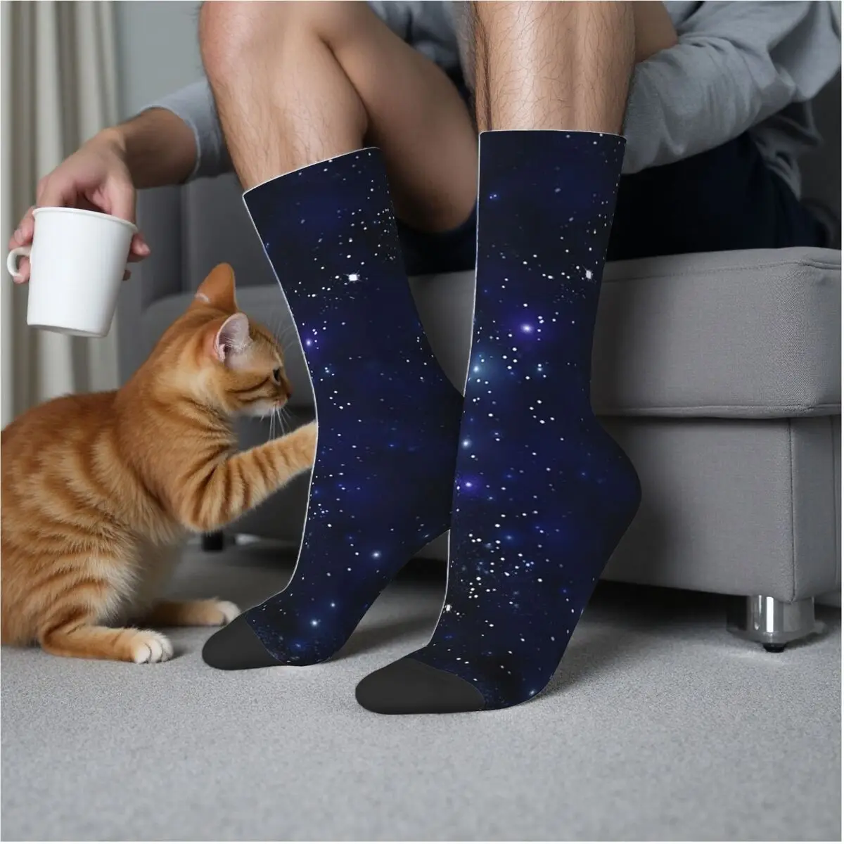 

Созвездие, кластеры звезд, галактики, носки с принтом на Хэллоуин, Харадзюку, впитывающие пот чулки, всесезонные длинные носки, подарки унисекс