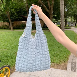 Korean Bubble Cloud Bag Casual Portable Handbag Fashion Shoulder Bag Large Capacity Shopping Tote Gilrs Top-handle Bag Purse