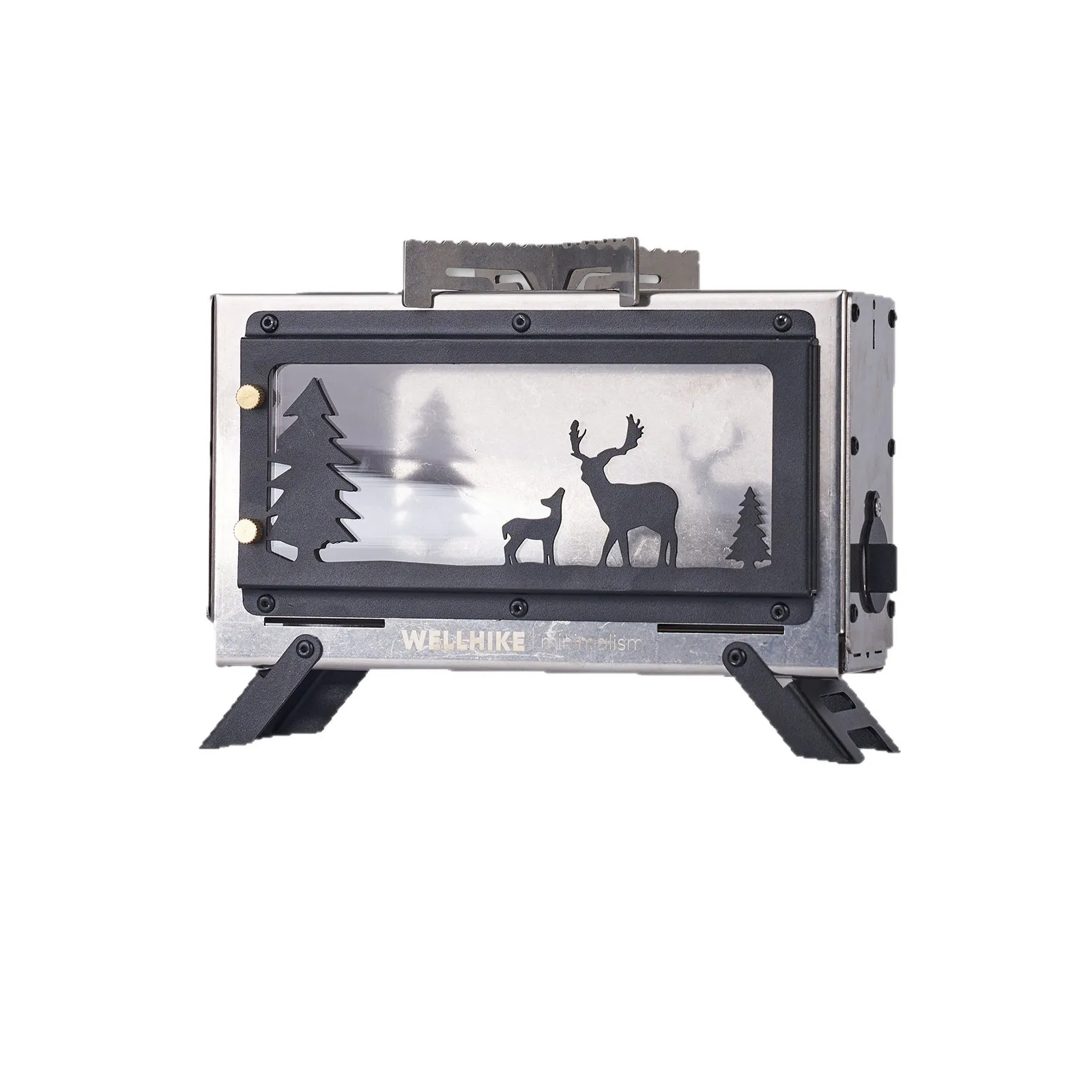 Fire Viewing Fireplace Outdoor Camping Firewood Stove Portable Foldable Desktop Fire Burning Stove