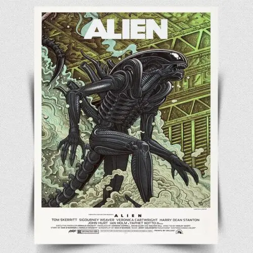 ALIEN METAL SIGN/PLAQUE Retro Film Movie Advert poster print A3 420 x 297mm-Aluminum