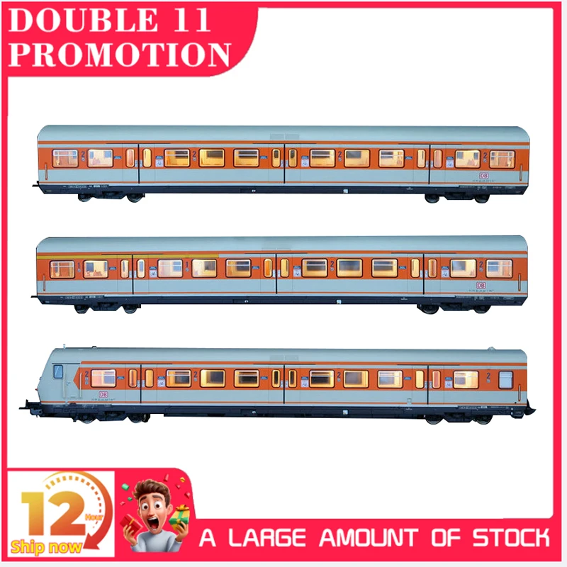 

PIKO HO 1/87 Train Model 58226 DB Four-generation Passenger Car Three-section Full Train with Lights Train Model Toy Gift