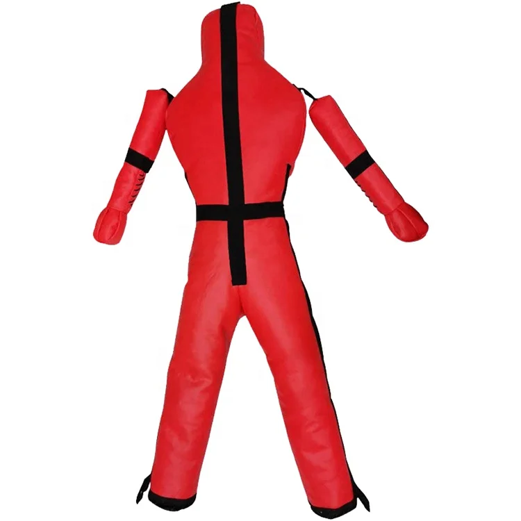 Durable Leather Grapling Dummy Standing Position Muay Thai Punching Bag Movable Arm Dummy K003 Unfilled