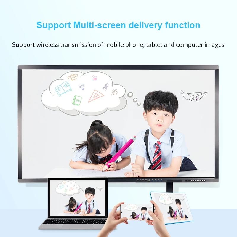 Cintoe Mimio 55 65 75 86 98 100 150インチ 4K IRタッチ電子インタラクティブスマートフラットボード 学校学習用