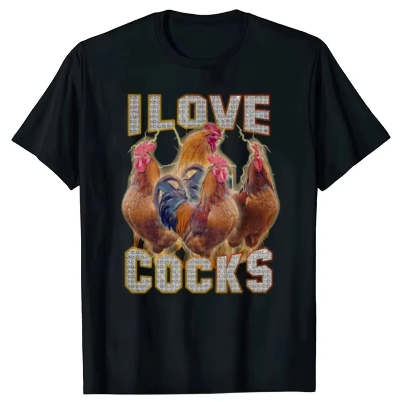

Fashion I Love Cocks Funny Farmer Meme T-Shirt Chicken Lovers Unisex Cotton T Shirt Fitness Tees Tops Streetwear Men Clothing