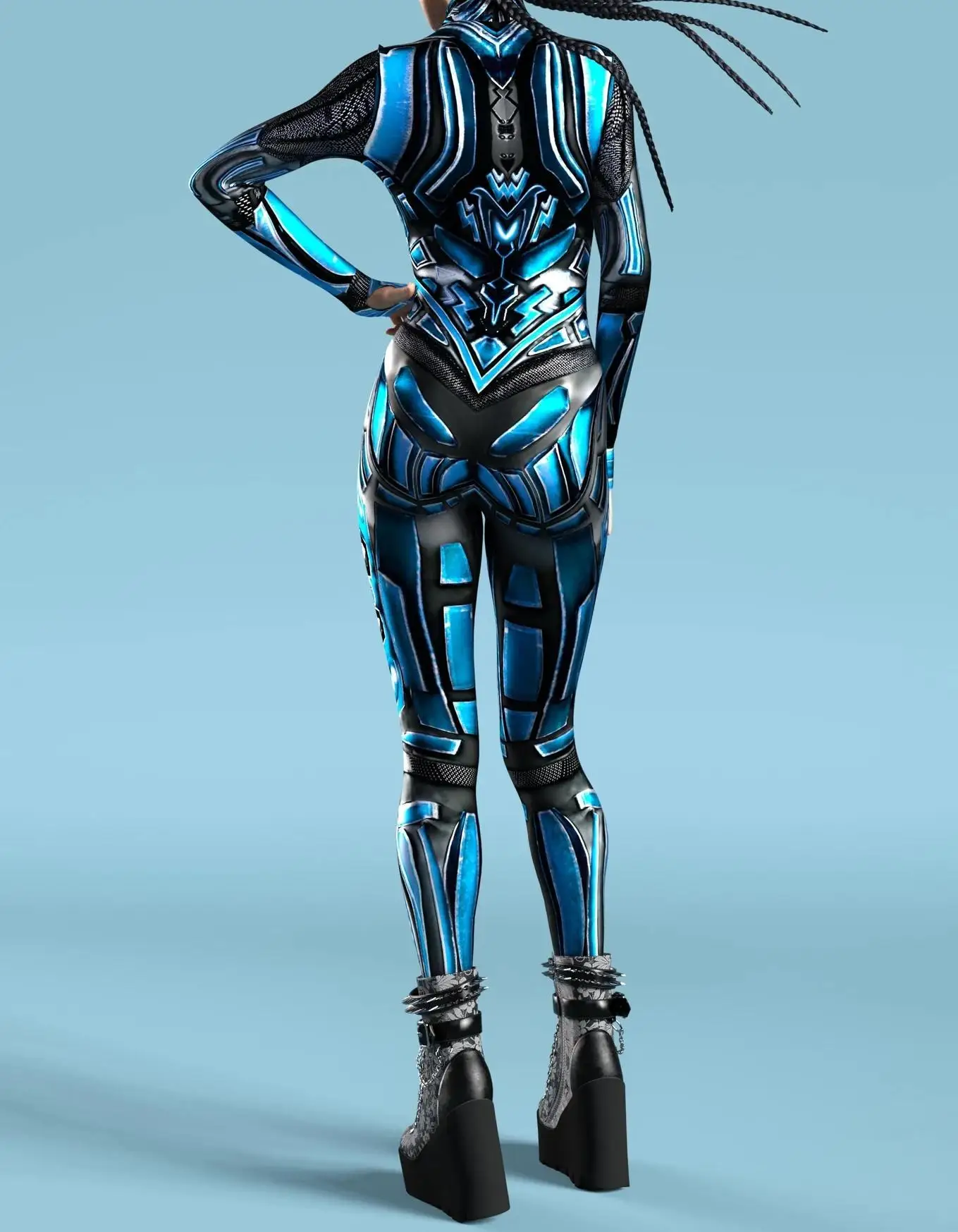 Armour Cyber Damen Cosplay Punk Jumpsuit Kostüm für Feiertage, Halloween-Party, Ausgefallene Aufführungen, Bodysuits, Rompers, Zentai – Detail 11