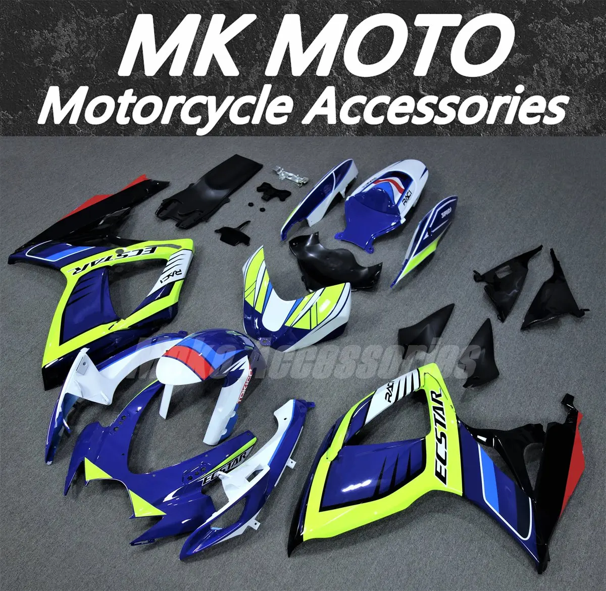 

Moke moto Motorcycle Fairings Kit Fit For gsxr600/750 2006-2007 Bodywork Set High Quality ABS Injection New Blue Black Red Neon