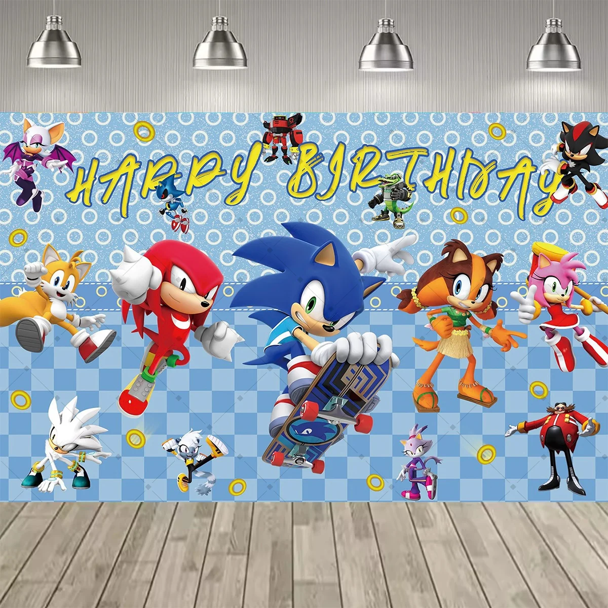 Cartoon Blue Hedgehog Photo Pa - Desk Setup Background review and price