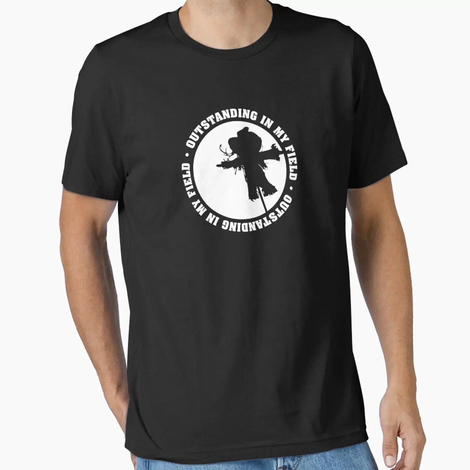 Outstanding in our field Scarecrow Essential T Shirt vintage Washed Top For Everyday Wear streetwear graphic fashion Slightly
