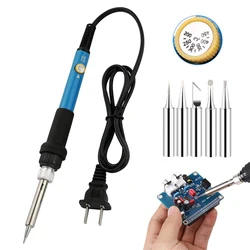 60W Adjustable Temperature Electric Soldering Iron Electric Soldering Iron Solder Tin Welding Solder Heating Nib Repair Tools