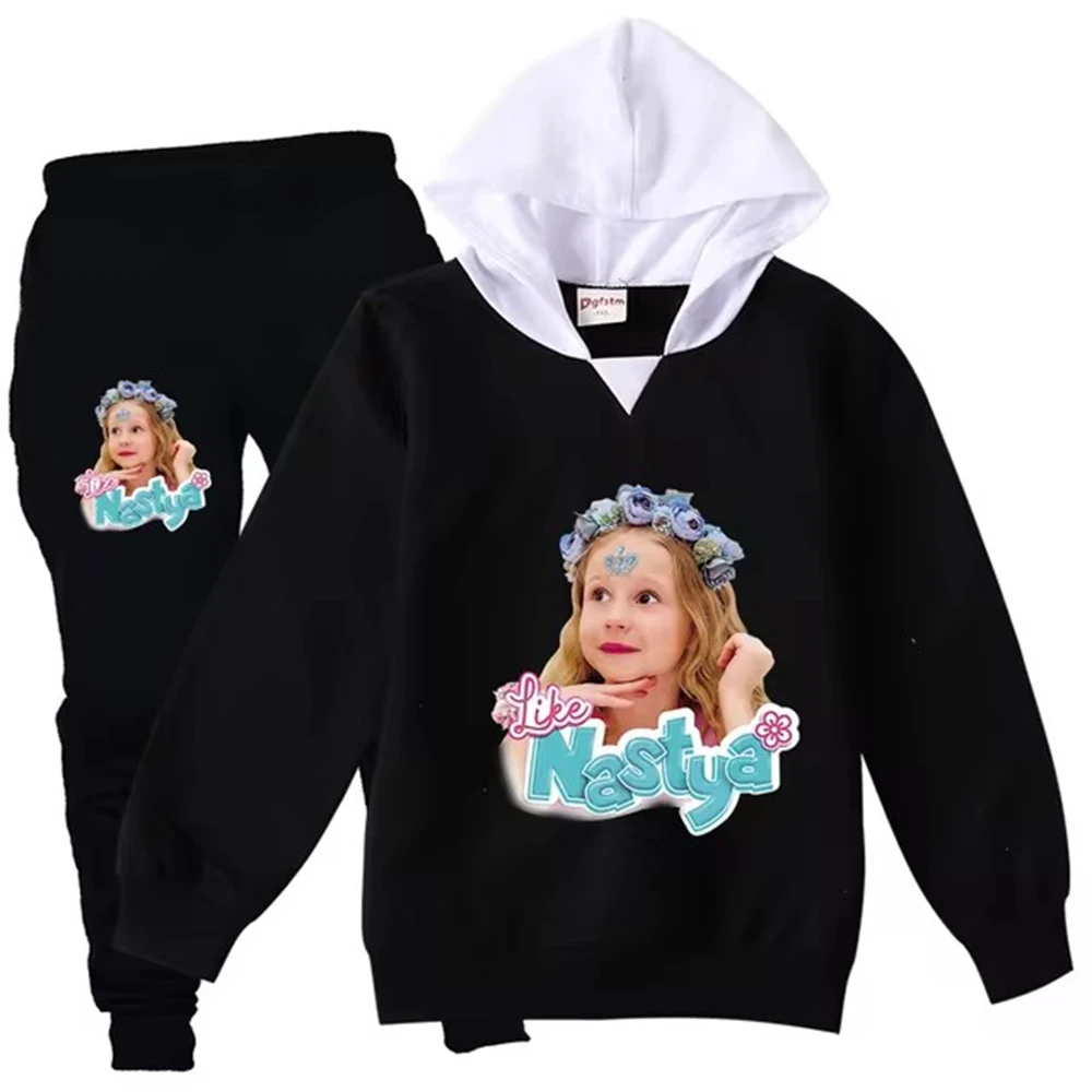 Russia Like Nastya Clothes Set Toddler Girls Cartoon Hoodies & Sweatshirts Pants 2pcs Sets Kids Outfits Junior Boys Sportsuits