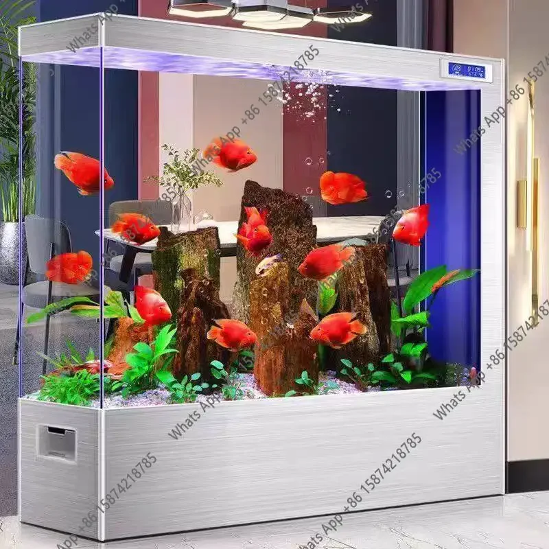 N65 Light luxury glass fish tank screen partition household living room ecological cycle free of water change