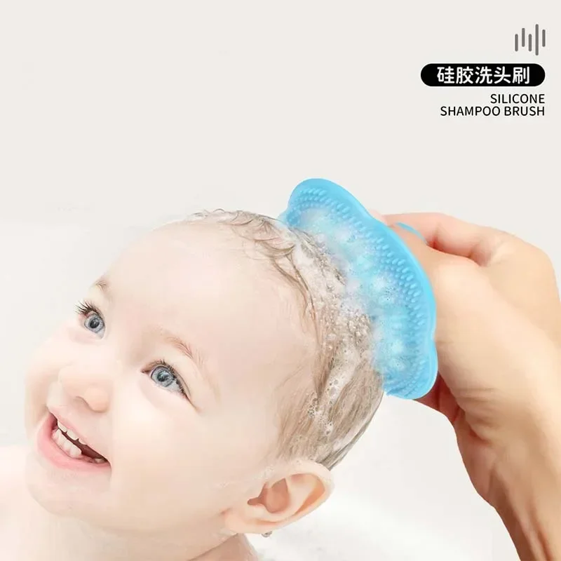 Silicone Baby Bathing Brush, Pente Shampoo Infantil, Soft Fetal Head, Fat Care, Massageador de cabeça, Suprimentos de limpeza de cabelo recém-nascido