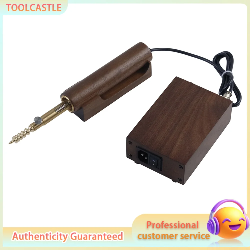 Leather Edge Burnisher Electric Heating Temperature Control Crease Tool with 7 Polishing Heads