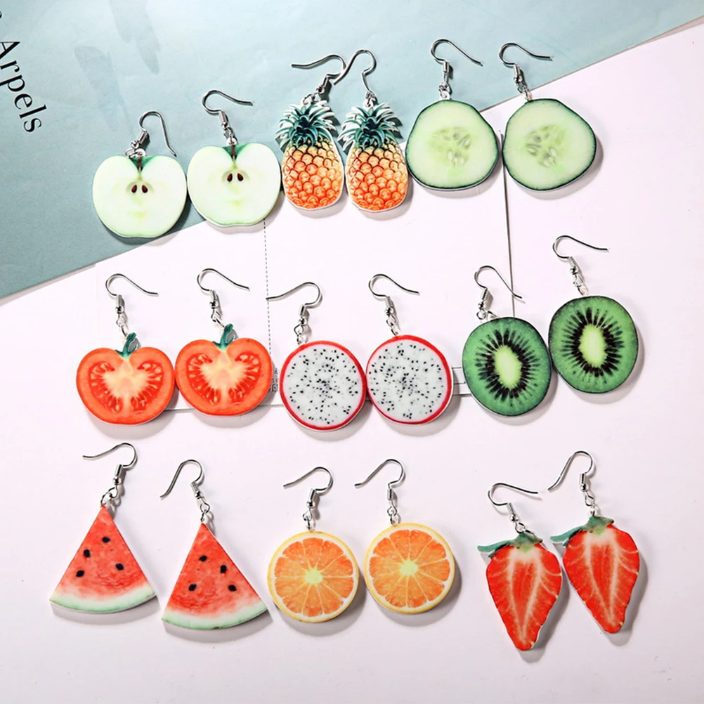 

Tomato Earrings Decoration Women Dangler Jewelry for Studs Accessories Creative Miss Fruit