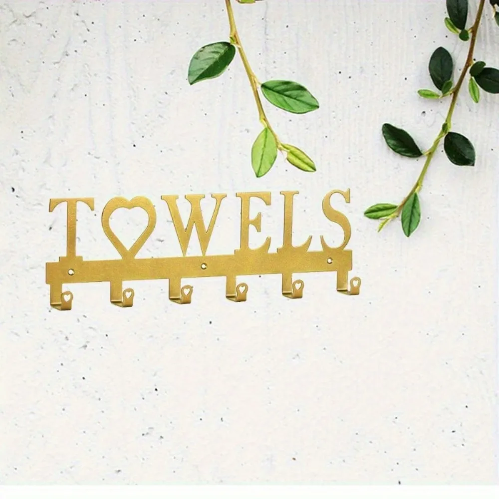 Organizador de gancho de parede de metal dourado resistente: chave multiuso e cabide para casa, escritório e entrada.