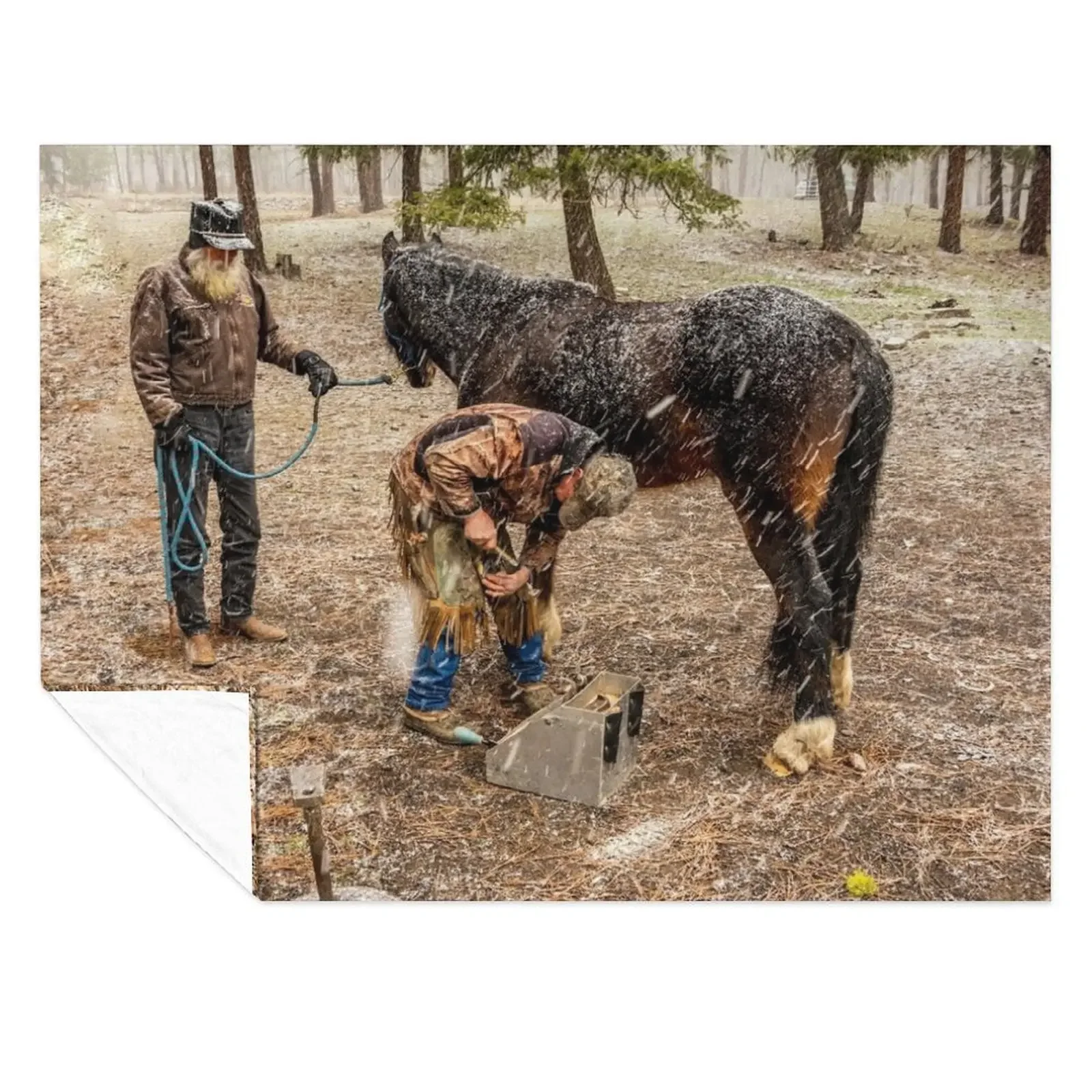 

The Farrier At Work Throw Blanket blankets ands Luxury Thicken Plaid on the sofa Luxury Blankets