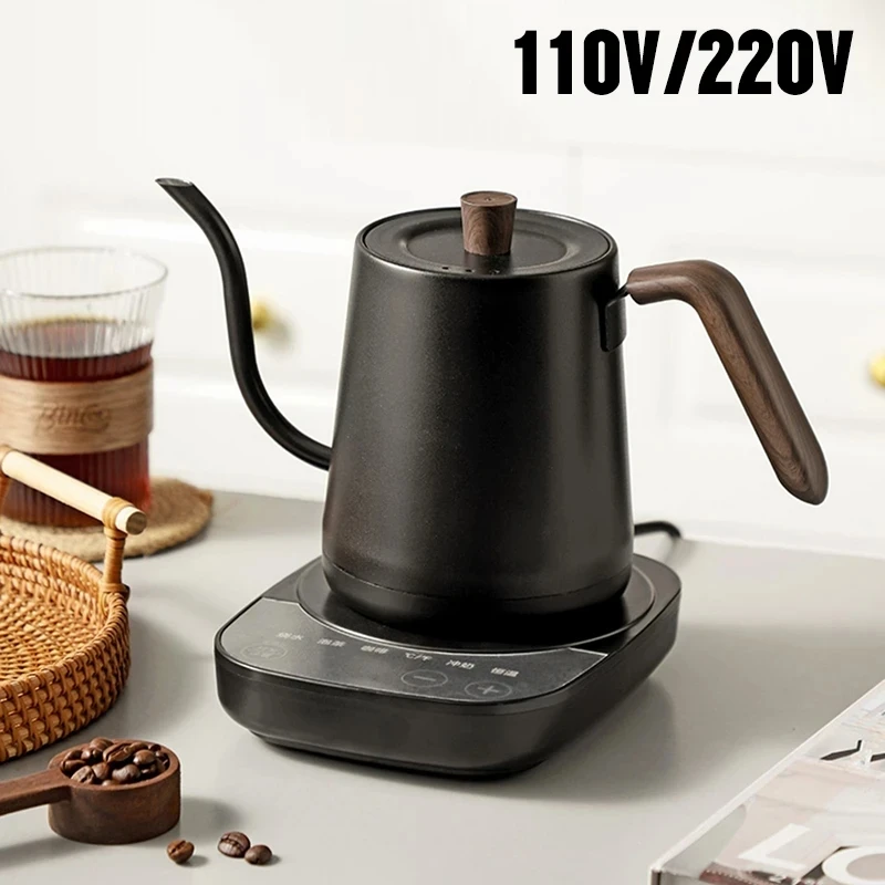 110V 220V Electric Kettle Gooseneck Jug Hand Brew Coffee Pot Slender Mouth Pot Smart Temperature Control Kettle Teapot 1000W