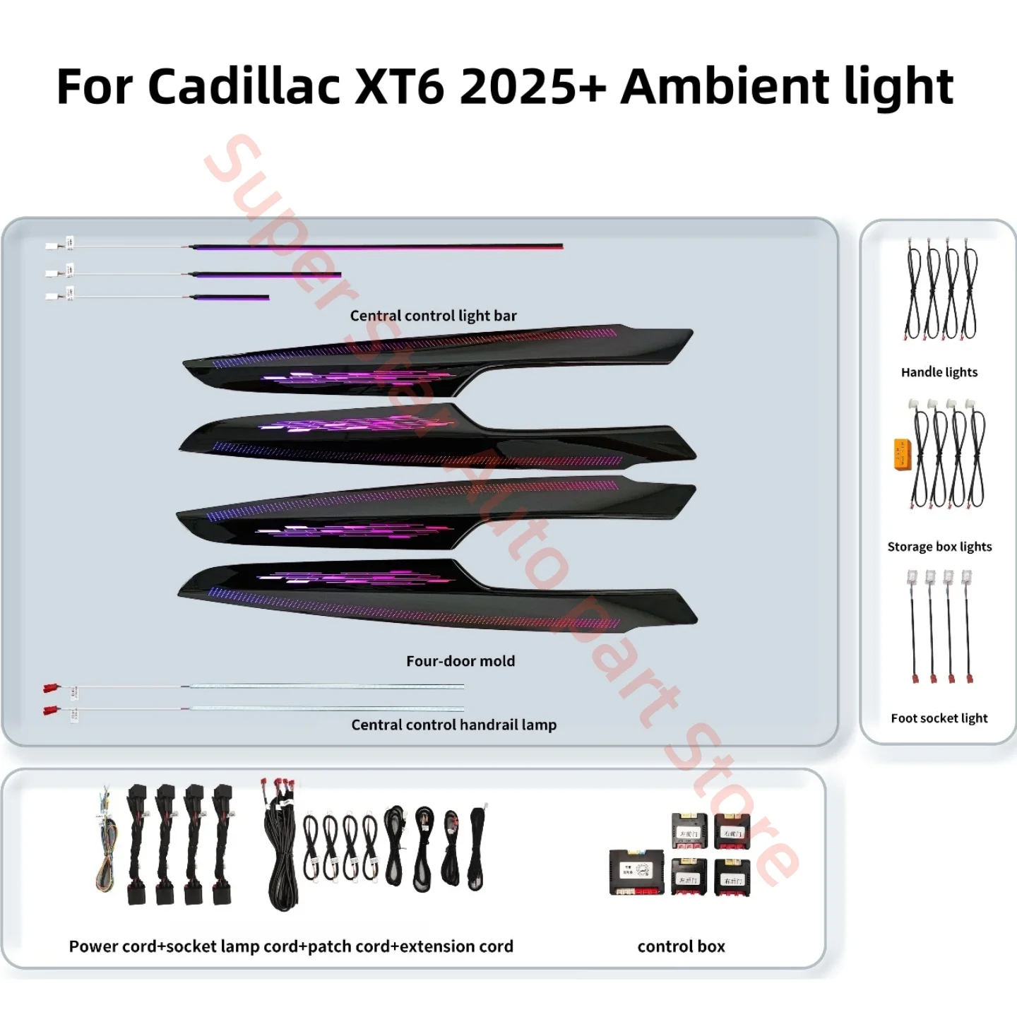 For Cadillac XT6 2025+ Atmosphere Lamp Automotive interior lighting upgrade Car accessories 1:1 decorative panel Ambient light