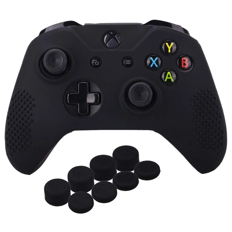 Studded Silicone Cover Skin Case For Microsoft  One X &  One S Controller X 1 With Pro Thumb Grips 8 Pieces