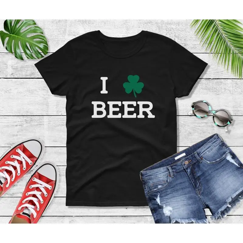 

Womens I Love Beer T Shirt Funny Party Lover St Patricks Day