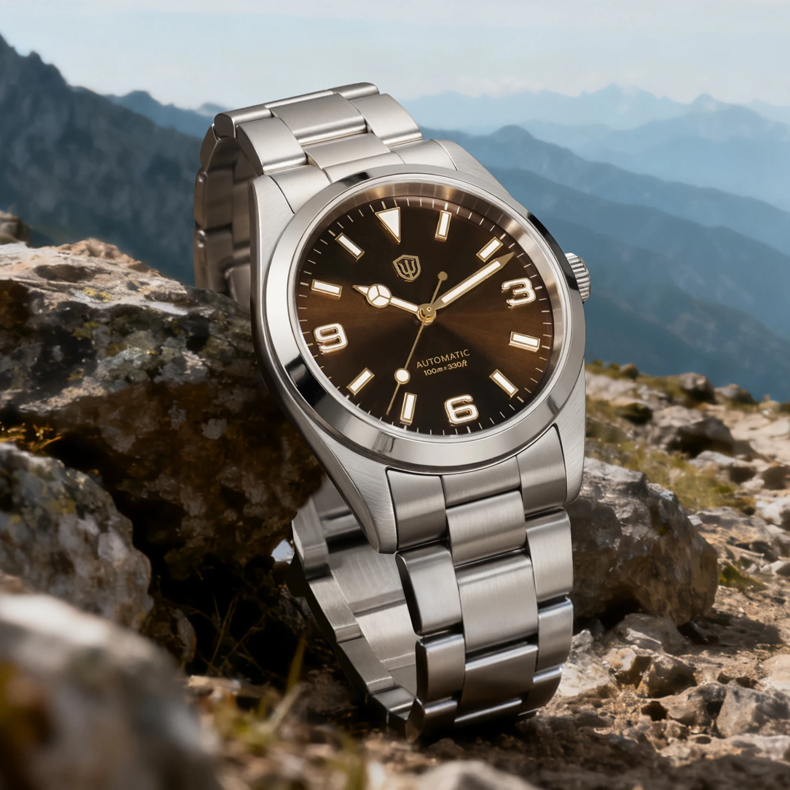 Watchdives wd6610 relógio de luxo miyota 9015 movimento relógio mecânico aço inoxidável 100m à prova dwaterproof água relógio de pulso safira