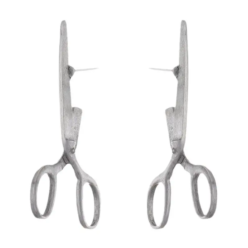 Retro Dainty Scissors Ear Studs Personality Fashion Earrings for Women Graduation Party Holiday Gift