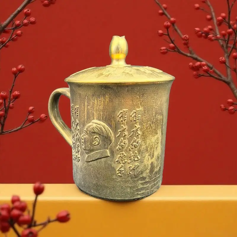 , metal crafts, Mao Zedong cup, tea mug, office creative craft ornaments