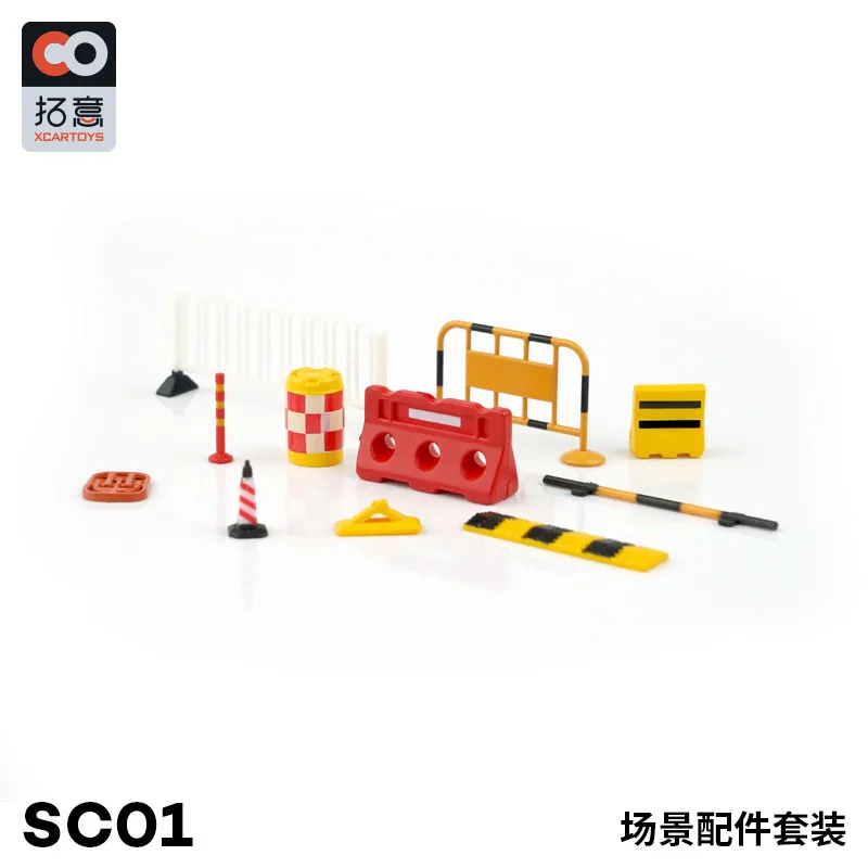 XCARTOYS Car Toys For Boys 1/64 Scene Model Highway Barrier Barrier Signage Tool Model Accessories Holiday Gifts