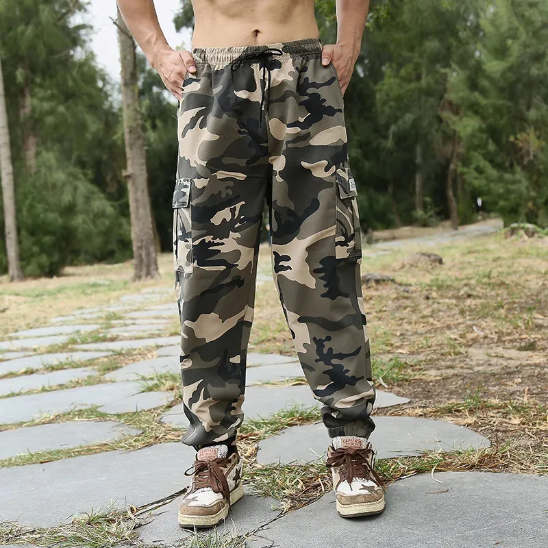 Pantalon de travail de Camouflage rétro américain pour hommes, marque tendance, bas polyvalent en pur coton, printemps-automne