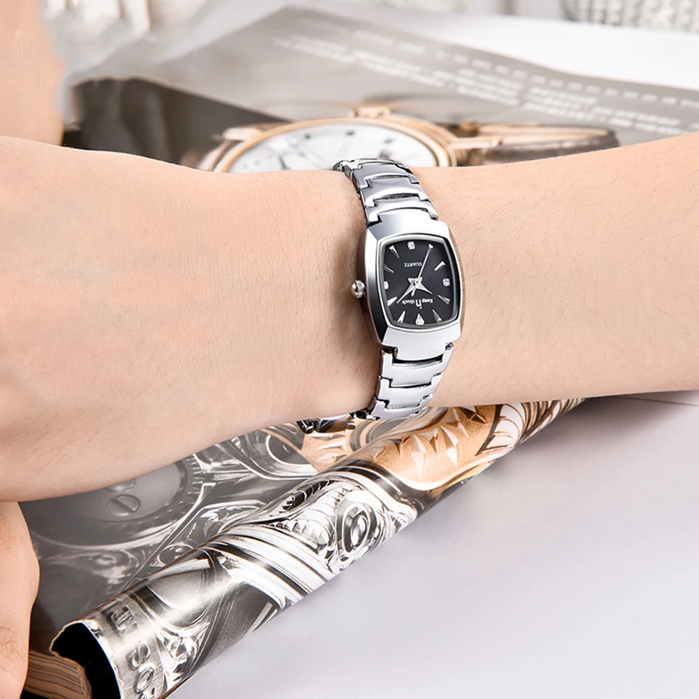 Jam Tangan Pasangan Modis Jam Tangan Kasual Bisnis untuk Pria Wanita Jam Tangan Pasangan Kuarsa Aloi Tahan Air