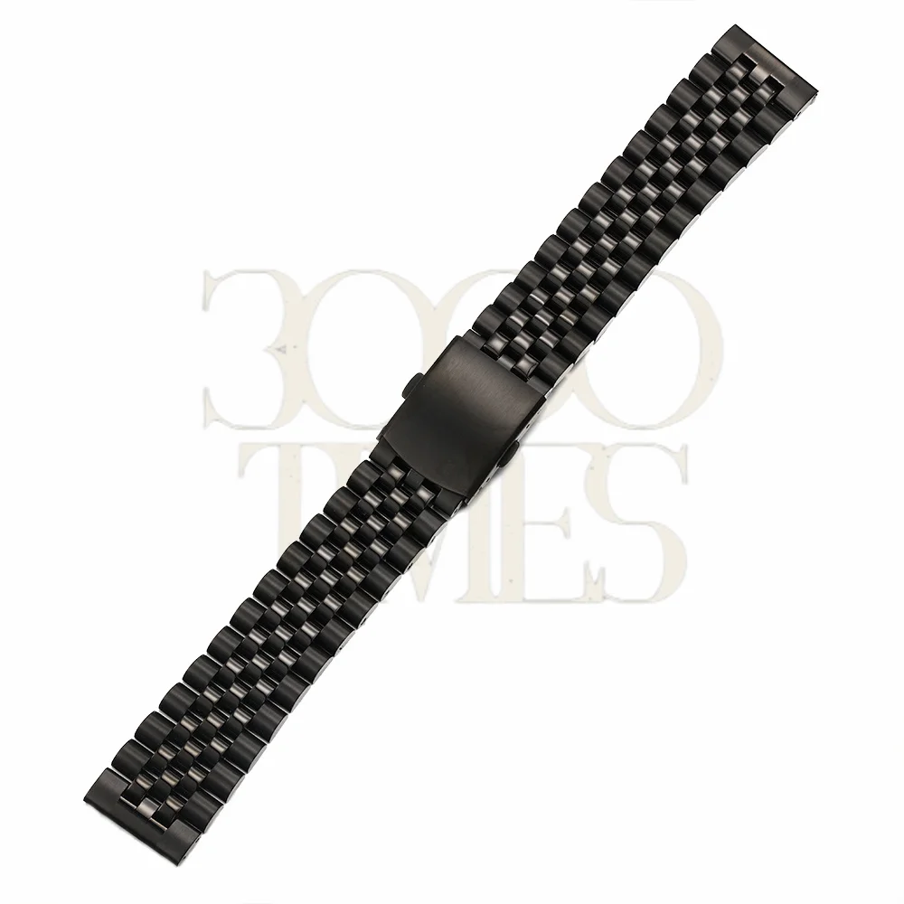 

20mm 22mm 24mm Black Solid buckle Stainless Steel Jubilee Watch Strap Bracelet With Quick Release Bar Fit For SKX 007 005 RLX