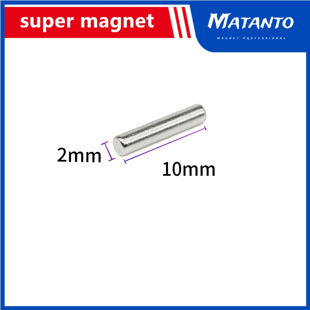 

20/50/100/200/500/1000PCS Round magnet mini small N35 2x10 mm super strong magnet permanent powerful rare earth neodymium magnet