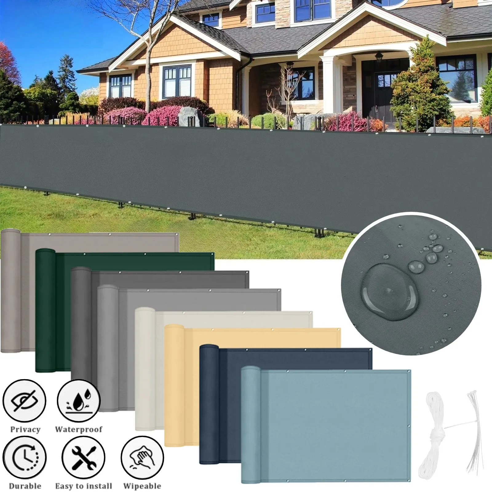 Balcony Privacy Screen Patio Fence Screen for Balcony Covers Waterproof Garden