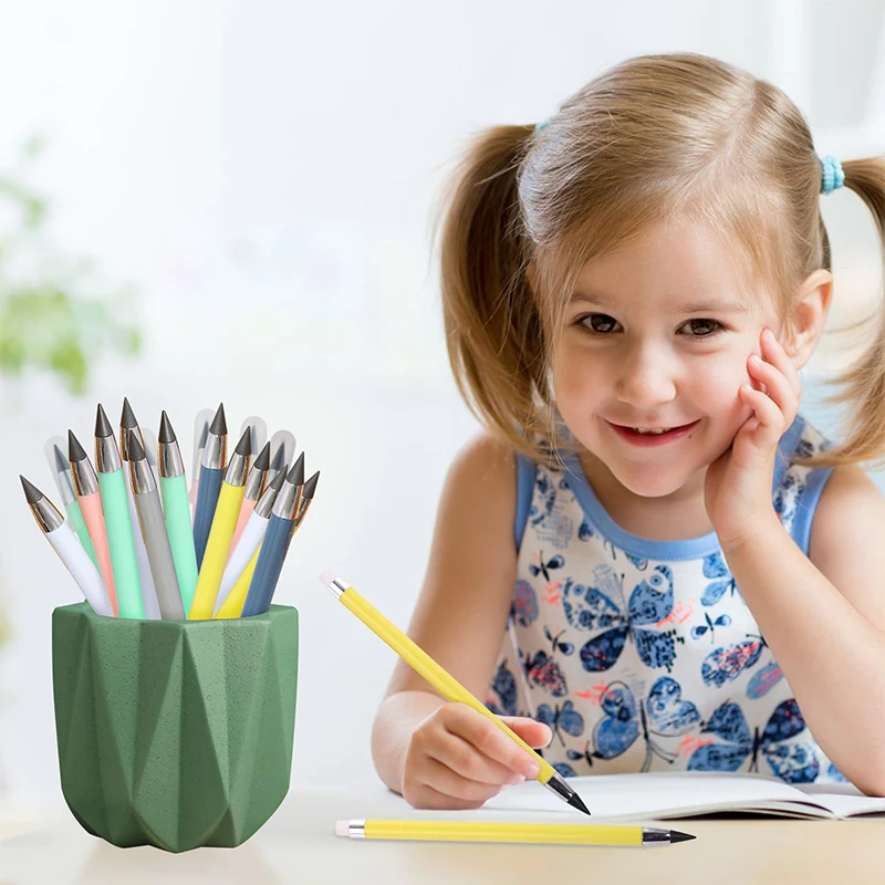 Lápices con goma de borrar para niños, lapiceros de escritura sin tinta, borrables, 14 piezas