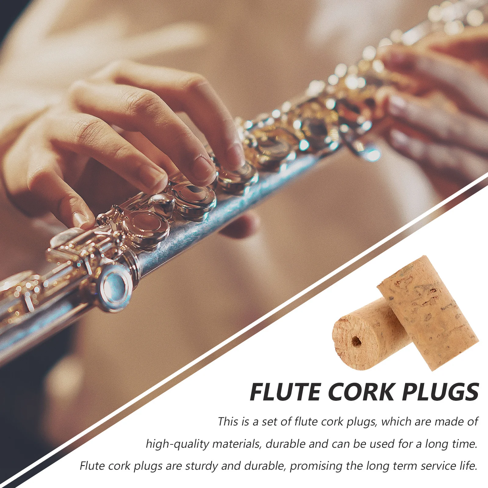 

2Pcs Flute Cork Plugs Wooden Flute Repair Accessories Durable Lightweight Practical Portable Replacement Musical Instrument