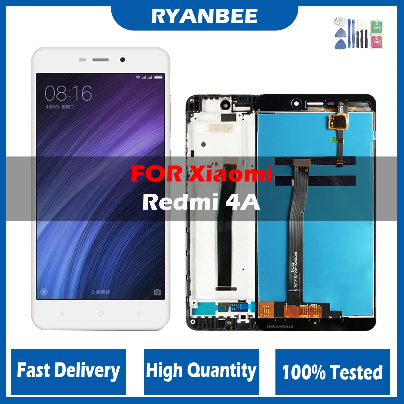 

100% Tested 5.0'' Redmi 4A Display Screen For Xiaomi Redmi 4A 2016117 Lcd Display Touch Screen Digitizer With Frame Replacement