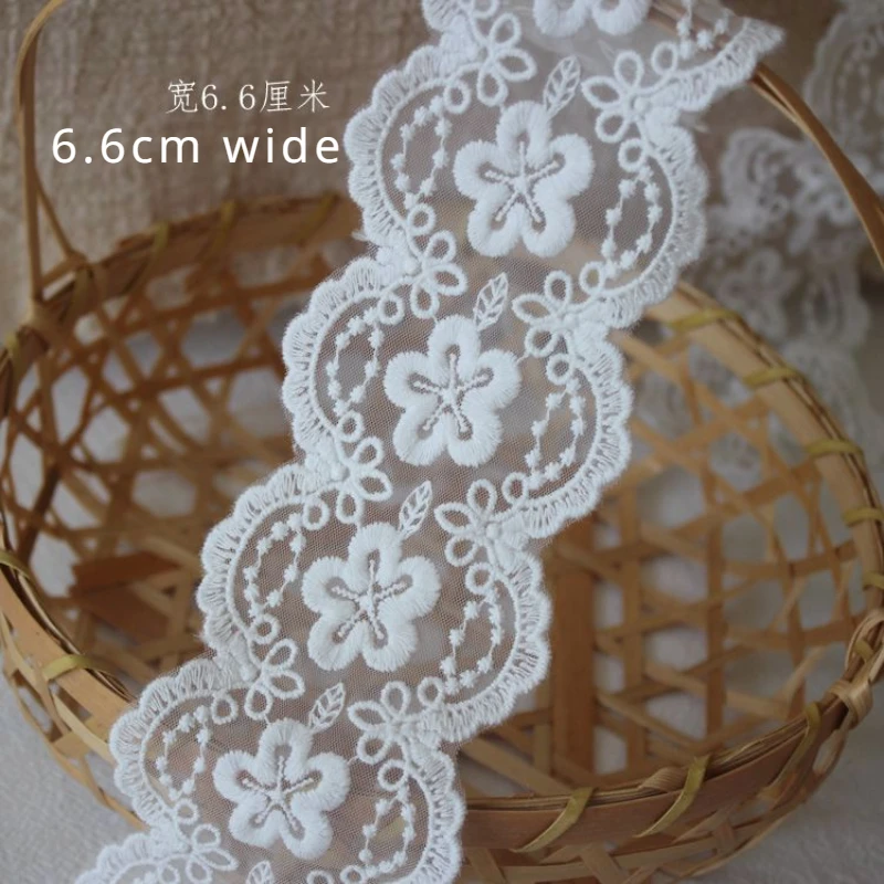 African Embroidery Lace for Needlework, Tulle Fabric, Sewing Ribbon Apparel, DIY Trimmings, New Lace for Needlework, Off White