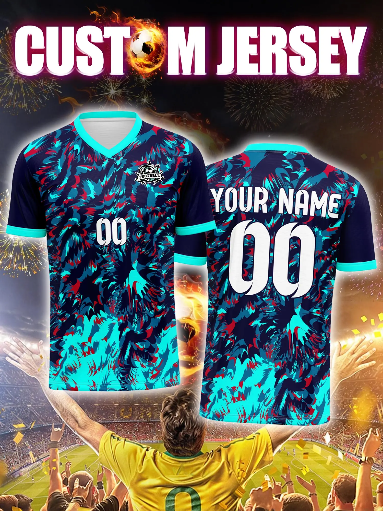 

Футбольная форма на заказ с индивидуальным изображением, номером и именем, официальная форма клуба для матчей лиги