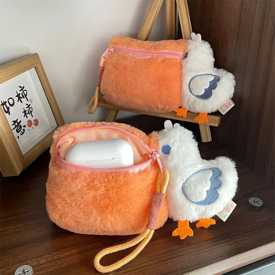 Pelican Pencil Cases Bag Funny Plush Zipper Pen Bag Storage Bag Zero Wallet Cartoon Pencil Pouch Headset Portable Storage Bag