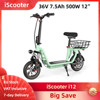 iScooter i12 Electric Scooter Foldable 500W 36V 7.5AH 12\