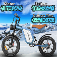 JANSNO X60 Electric Bicycle 1500W Dual Electric Motor 48V23AH Lithium Battery Electric Bike 20-inch Off-road Mountain Anow Ebike