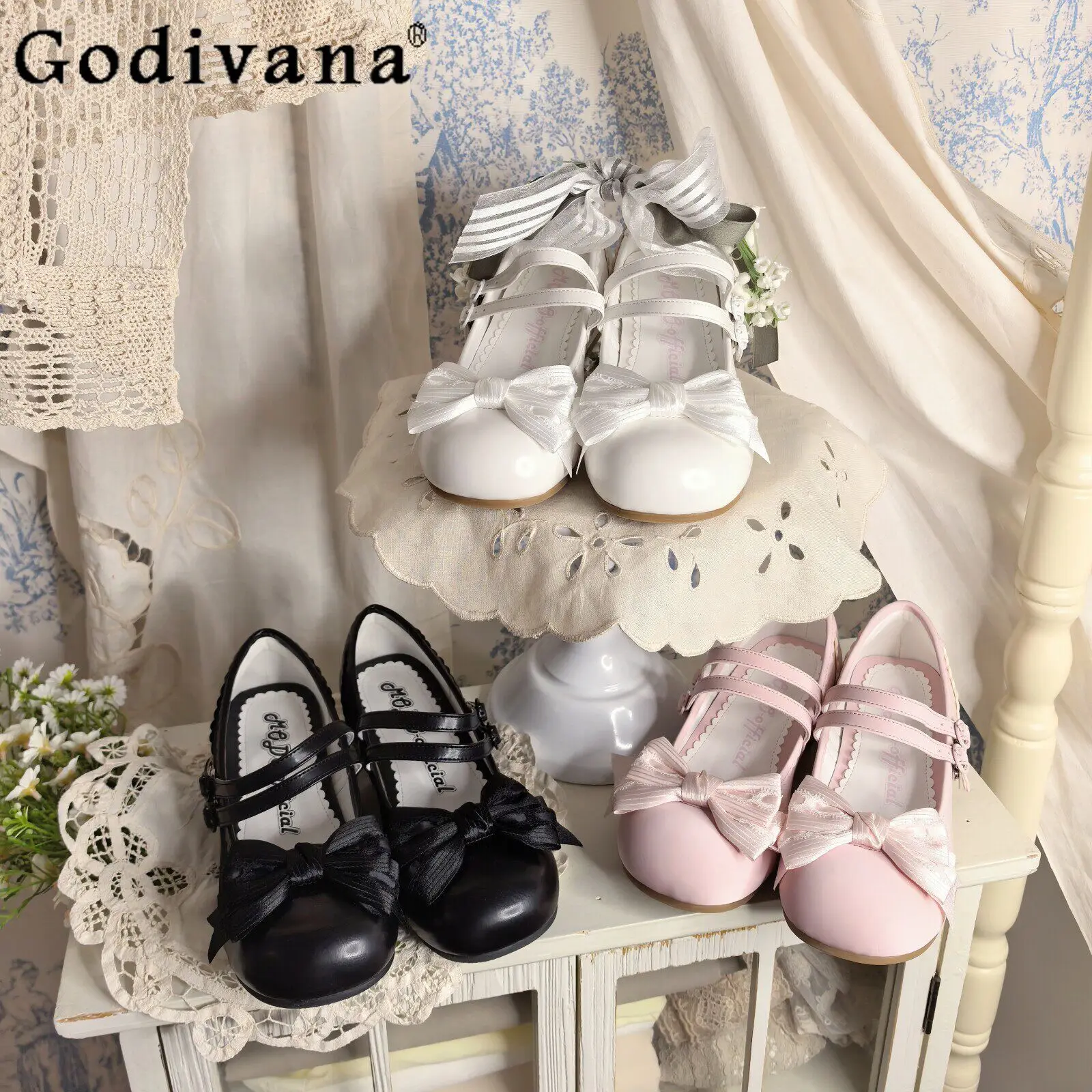

Sweet Cute Japanese Original Lolita Low-heeled Single Shoes Elegant Simple Cla Round Head Women's Mary Jane Single Shoes