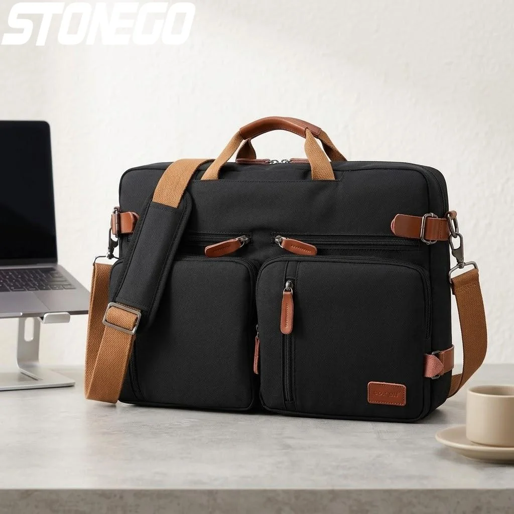 

Мужской рюкзак для ноутбука 15-17 дюймов, трансформируемая сумка-мессенджер через плечо, деловая дорожная сумка с мягким отделением