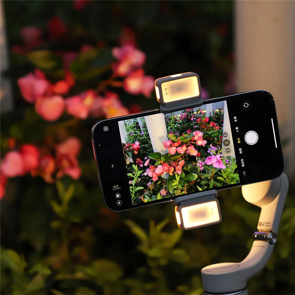 Fill Light Phone Clamp for DJI OM 6/5/SE Adjustable Brightness Color Temperature Osmo Mobile 6 Gimbal Light Clamp Accessories